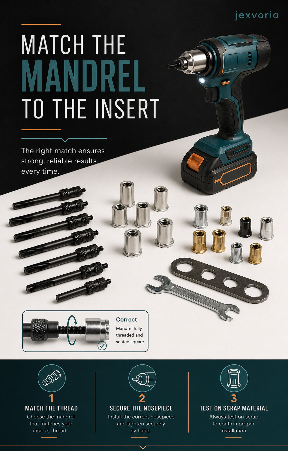 Match the mandrel to the insert